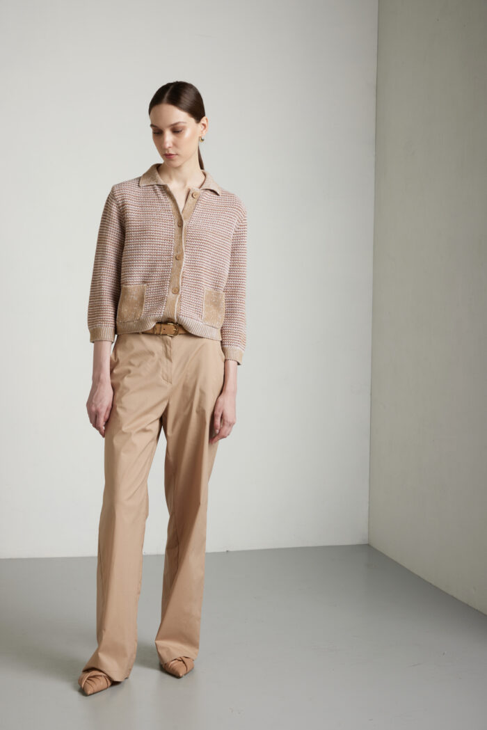 Pantalone a palazzo In Popeline di Cotone