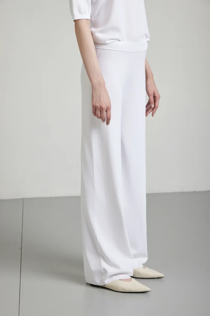 Pantalone a palazzo in viscosa stretch