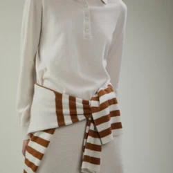 Polo con bottoni in lana e cashmere - Thumbnail Image 1