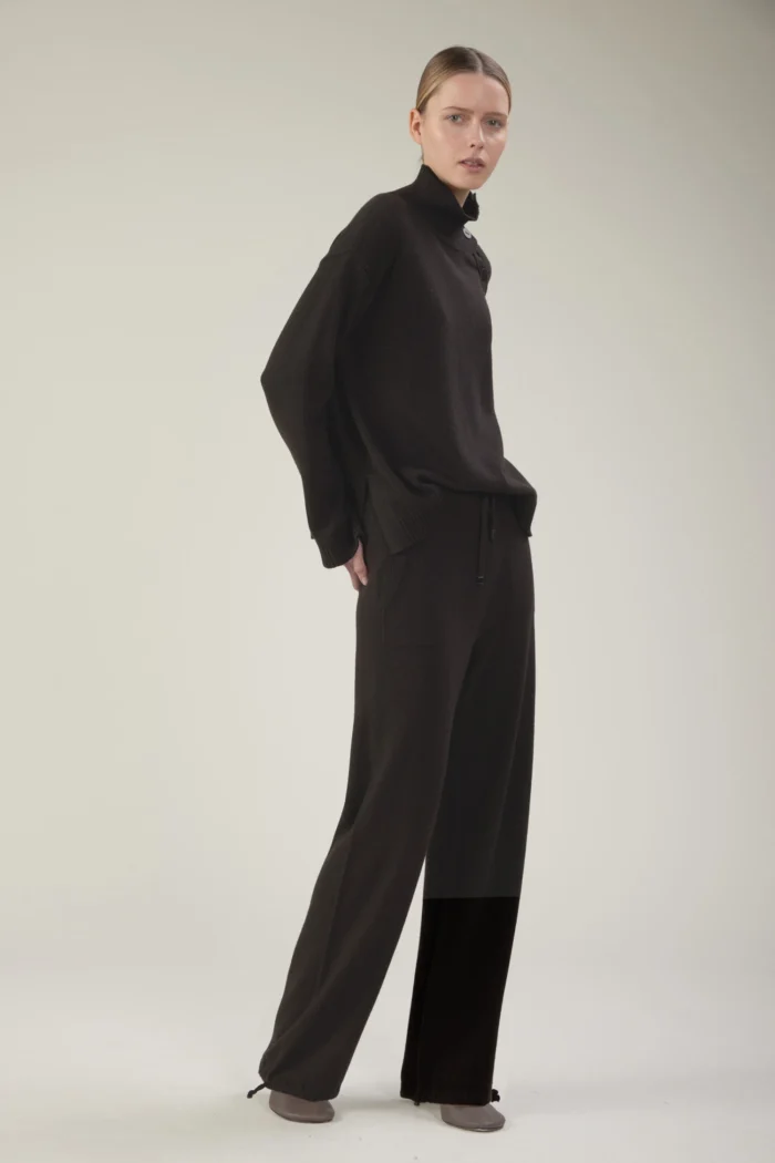 Pantalone cargo in micropaillettes con coulisse