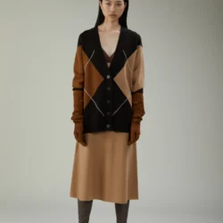 Cardigan con intarsio a rombi - Thumbnail Image 1