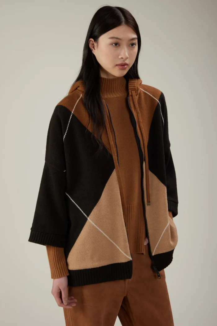 Cappa double in lana e cashmere