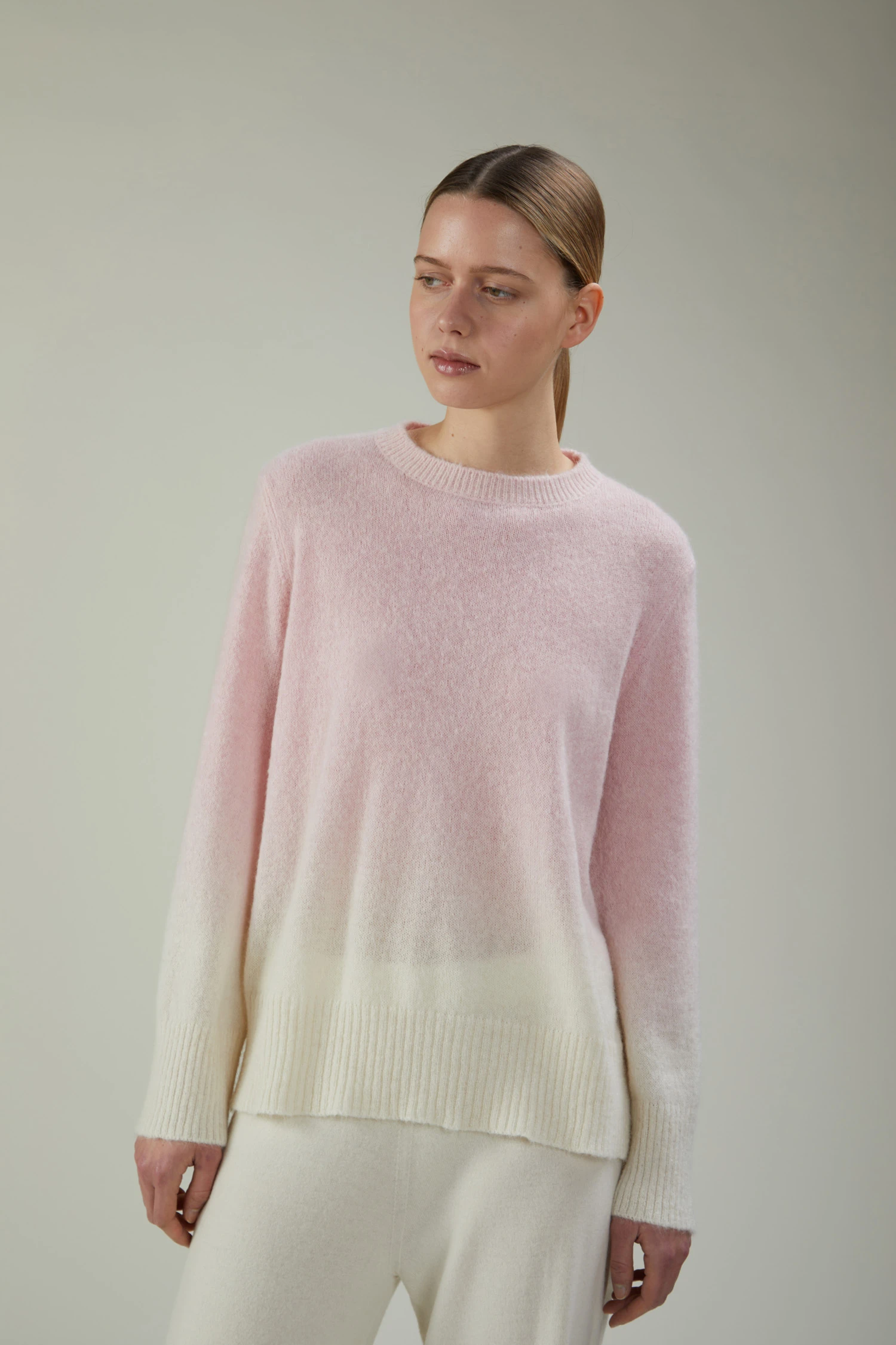 Maglia girocollo in alpaca dégradé - immagine 2