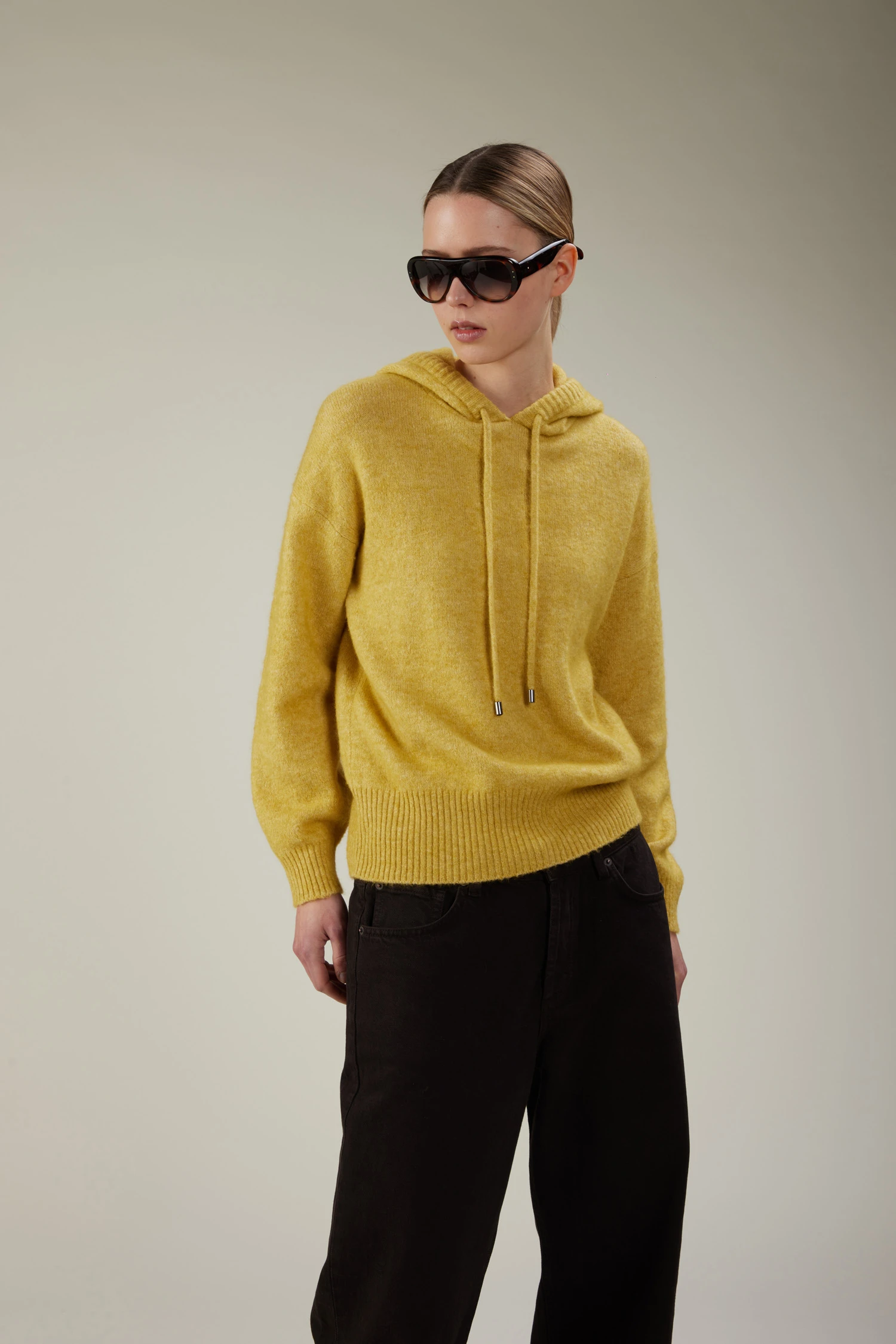 Felpa oversize con cappuccio in cotone e alpaca - immagine 1