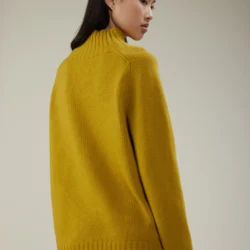 Maglia a collo alto in lana con motivo a losanghe - Thumbnail Image 3