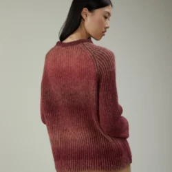 Maglia girocollo in alpaca a costa inglese - Thumbnail Image 3