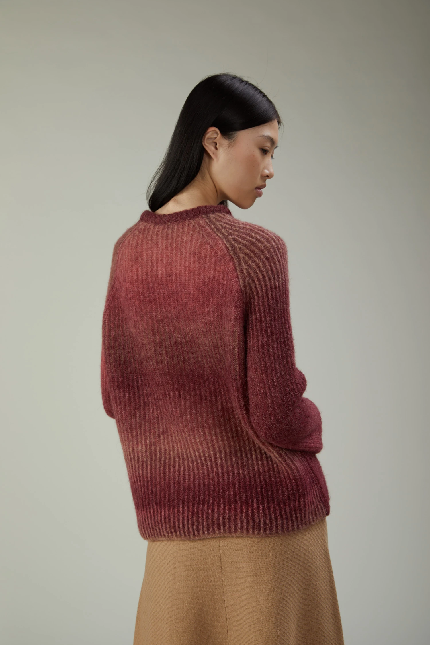 Maglia girocollo in alpaca a costa inglese - immagine 3