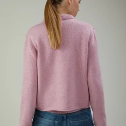 Blazer cropped in lana moulinè - Thumbnail Image 3