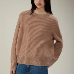 Maglia girocollo in lana con cristalli - Thumbnail Image 1
