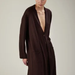Cardigan con bottoni in lana merino extrafine - Thumbnail Image 1