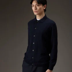 Camicia in lana con lavorazione a nido d’ape - Thumbnail Image 1