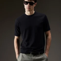 Maglia manica corta in lana e cotone - Thumbnail Image 1