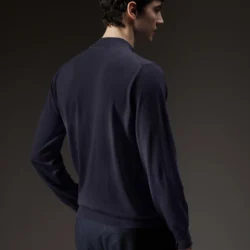 Maglia mezzo lupetto in lana merinos extrafine - Thumbnail Image 3